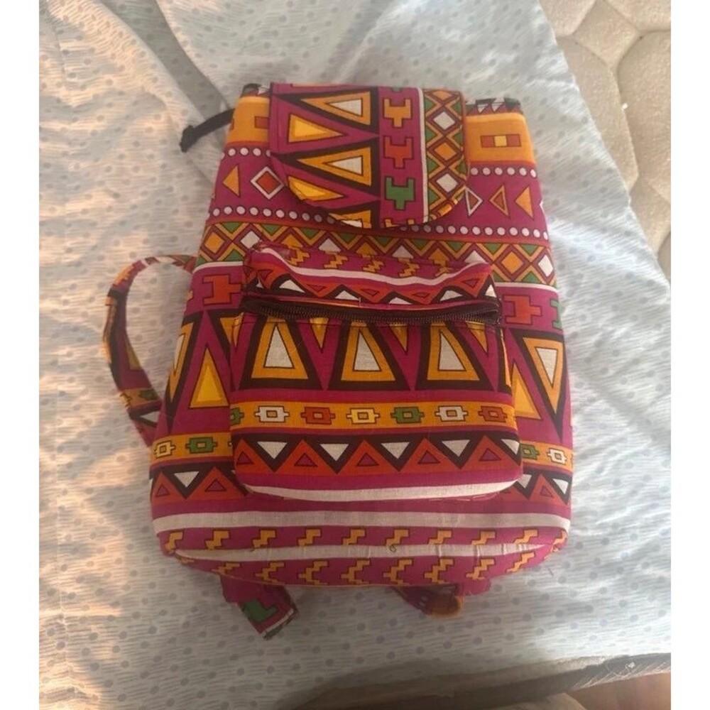 Colorful Geometric Print Backpack – Adjustable Straps